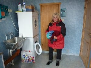 Wäschewaschen auf dem Campingplatz in "Russenes", einem 40-Seelen-Ort