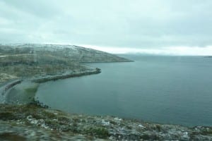 Foto vom Traktor aus am "Porsanger-Fjord" bei "Russenes"