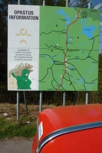 Hinweistafel bei "Sodankylä"