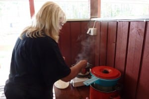 Barbara in the "Openair-kitchen"