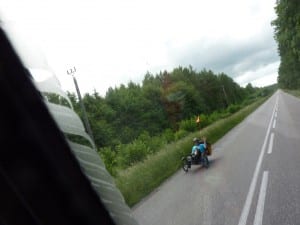 Flüchtige Begegnung mit einem Schweizer Radler in den Masuren