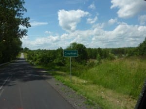 Ortseingangsschild "Czaplinek" in Westpommern