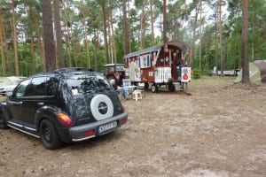 Unser Wochenenddomizil im Kiefernwald auf dem schönen Campingplatz in Arendsee