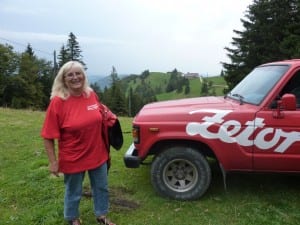 Hoch oben auf die Alm über eine "Kletterwiese" hat uns Andreas gebracht